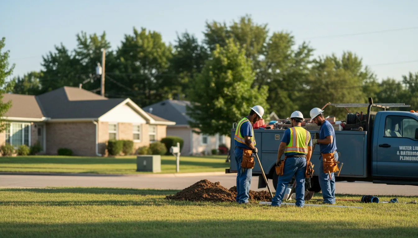 Residential water line and bathroom plumbing service in Van Horne, IA